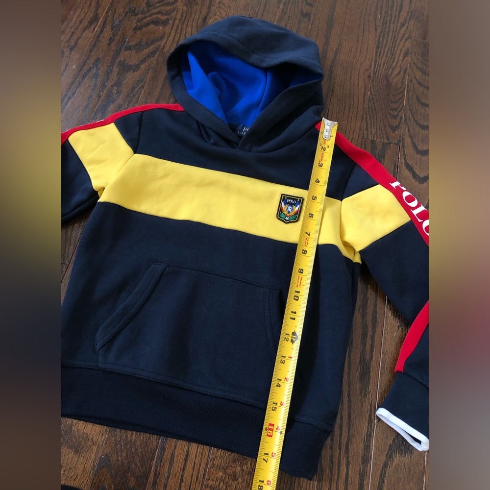 Polo Ralph Lauren Boys 6 RARE Vintage Colorblock Hooded Sweatshirt w/RLPC Crest - Picture 7 of 12